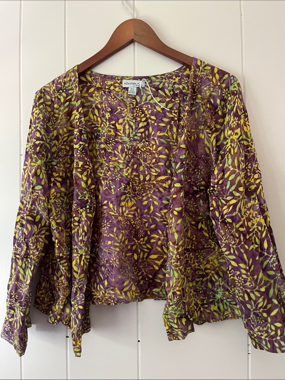 Lush Purple & Lime Floral Open Cardigan - Essentials